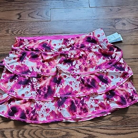 Ideology Women’s Tie Dye Flounce Active Skort Pink Shock Size 2X Activewear NWT - Picture 2 of 9